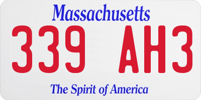 MA license plate 339AH3