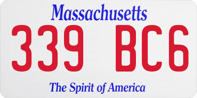 MA license plate 339BC6