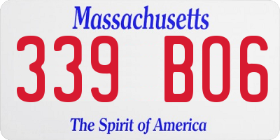 MA license plate 339BO6