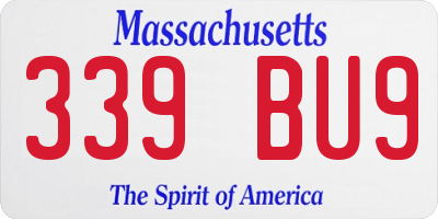 MA license plate 339BU9