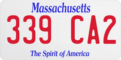 MA license plate 339CA2