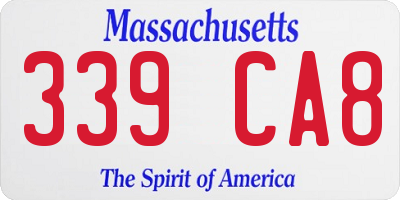MA license plate 339CA8