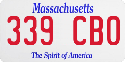 MA license plate 339CB0