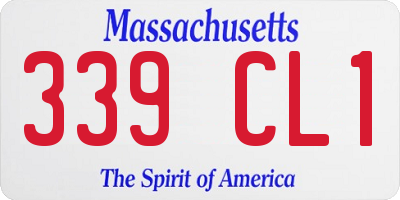 MA license plate 339CL1