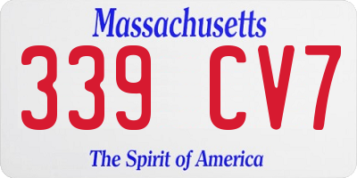 MA license plate 339CV7