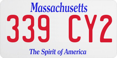 MA license plate 339CY2