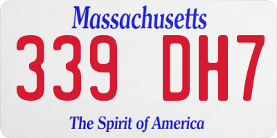MA license plate 339DH7