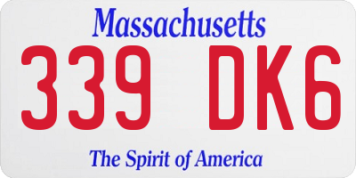 MA license plate 339DK6