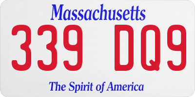 MA license plate 339DQ9
