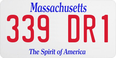 MA license plate 339DR1