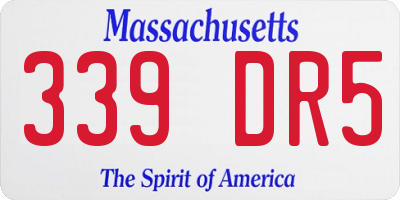 MA license plate 339DR5