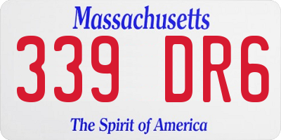 MA license plate 339DR6