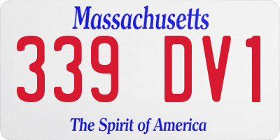 MA license plate 339DV1