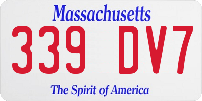 MA license plate 339DV7