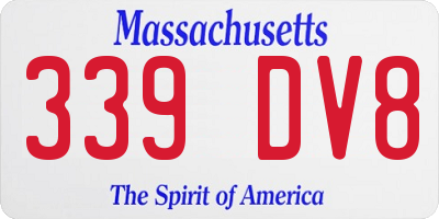 MA license plate 339DV8