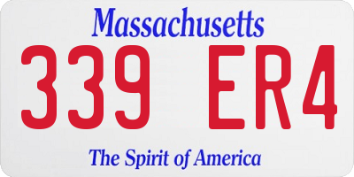 MA license plate 339ER4
