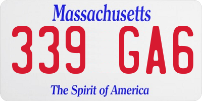 MA license plate 339GA6