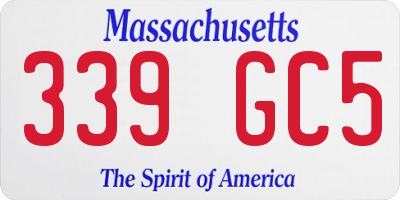 MA license plate 339GC5