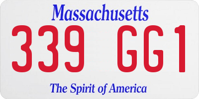 MA license plate 339GG1