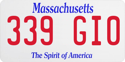 MA license plate 339GI0