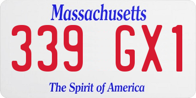 MA license plate 339GX1