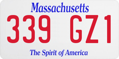 MA license plate 339GZ1