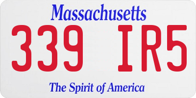 MA license plate 339IR5