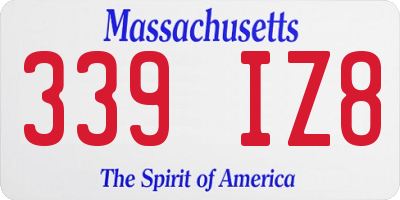 MA license plate 339IZ8