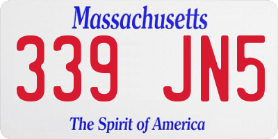 MA license plate 339JN5