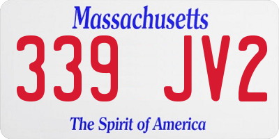 MA license plate 339JV2
