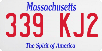 MA license plate 339KJ2