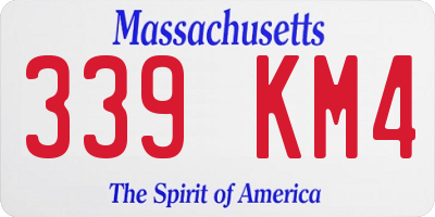MA license plate 339KM4