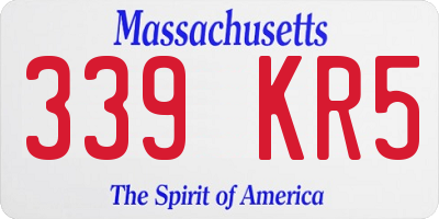 MA license plate 339KR5