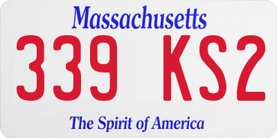 MA license plate 339KS2