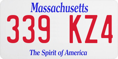 MA license plate 339KZ4