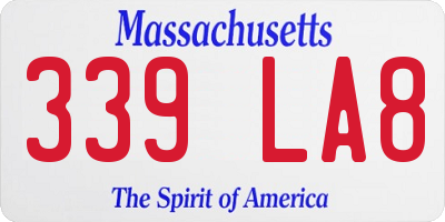 MA license plate 339LA8
