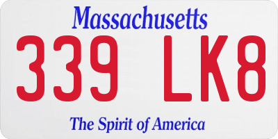 MA license plate 339LK8