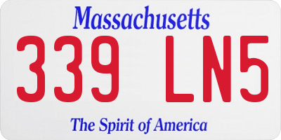 MA license plate 339LN5