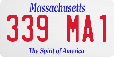 MA license plate 339MA1