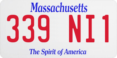 MA license plate 339NI1