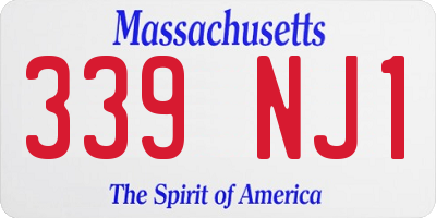 MA license plate 339NJ1
