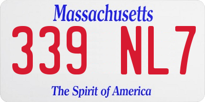 MA license plate 339NL7