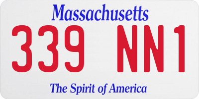 MA license plate 339NN1