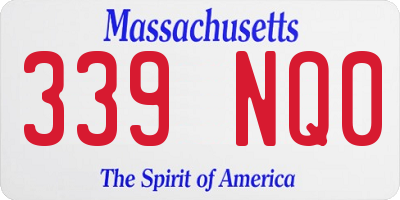 MA license plate 339NQ0