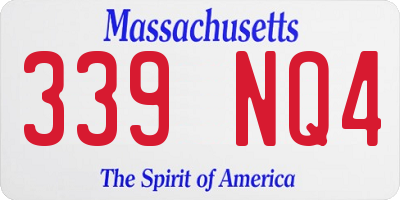 MA license plate 339NQ4