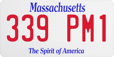 MA license plate 339PM1