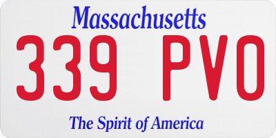 MA license plate 339PV0