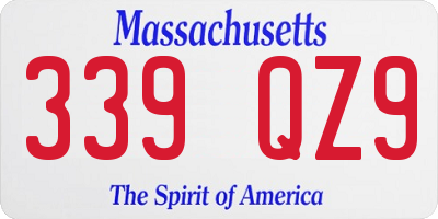 MA license plate 339QZ9
