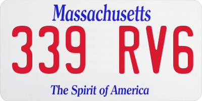 MA license plate 339RV6