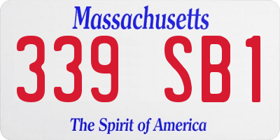 MA license plate 339SB1